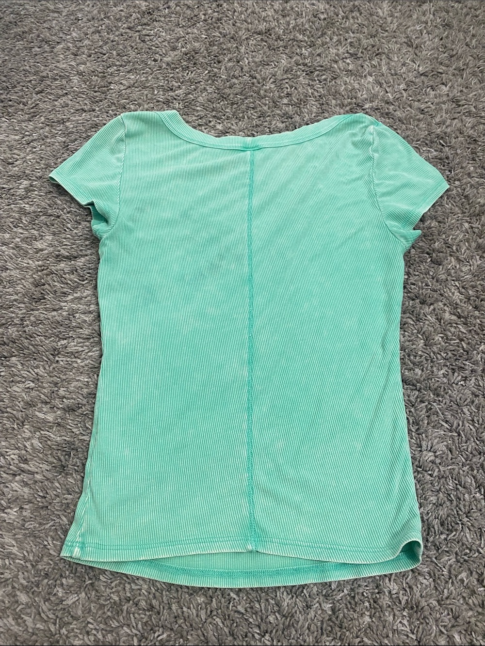 wild fable Mint Green Scoop Neck Ribbed Short Sleeve Top - Picture 2 of 2